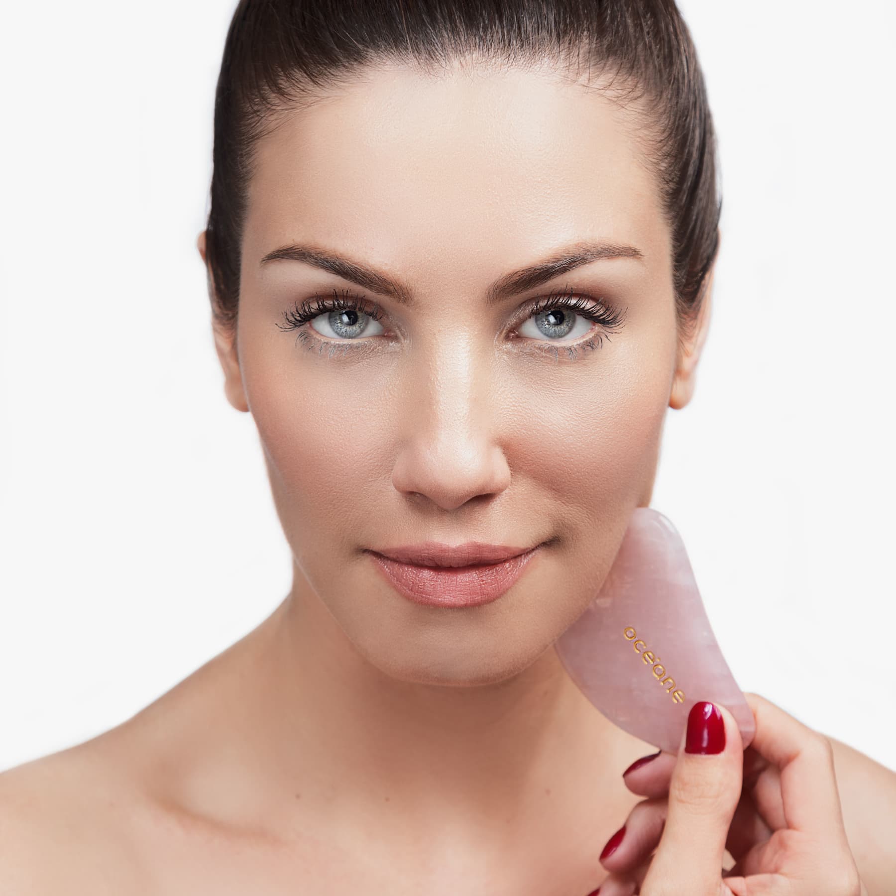 Quartz Roller & Gua Sha Set - Kit de Massagem Facial de Quartzo Rosa