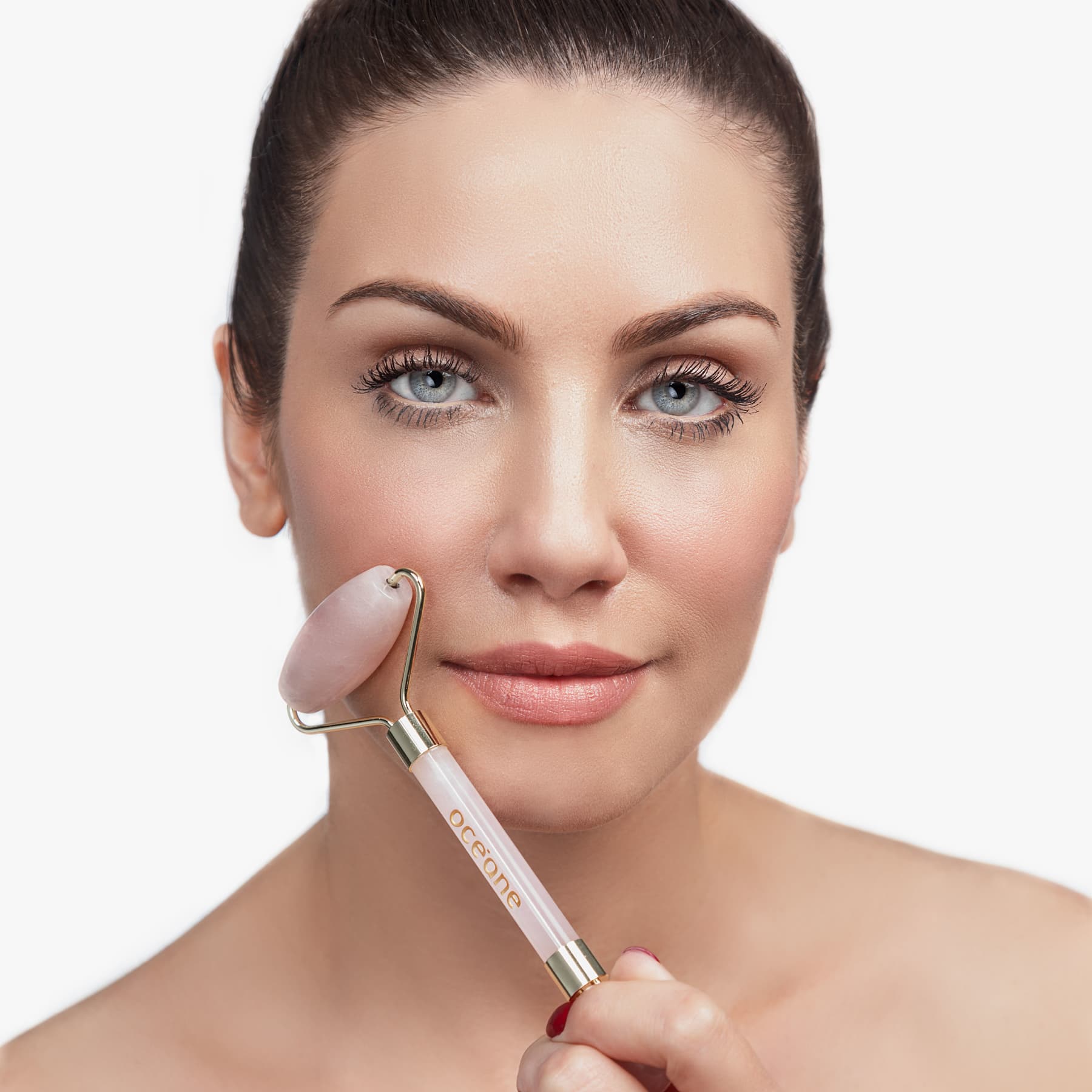 Quartz Roller & Gua Sha Set - Kit de Massagem Facial de Quartzo Rosa