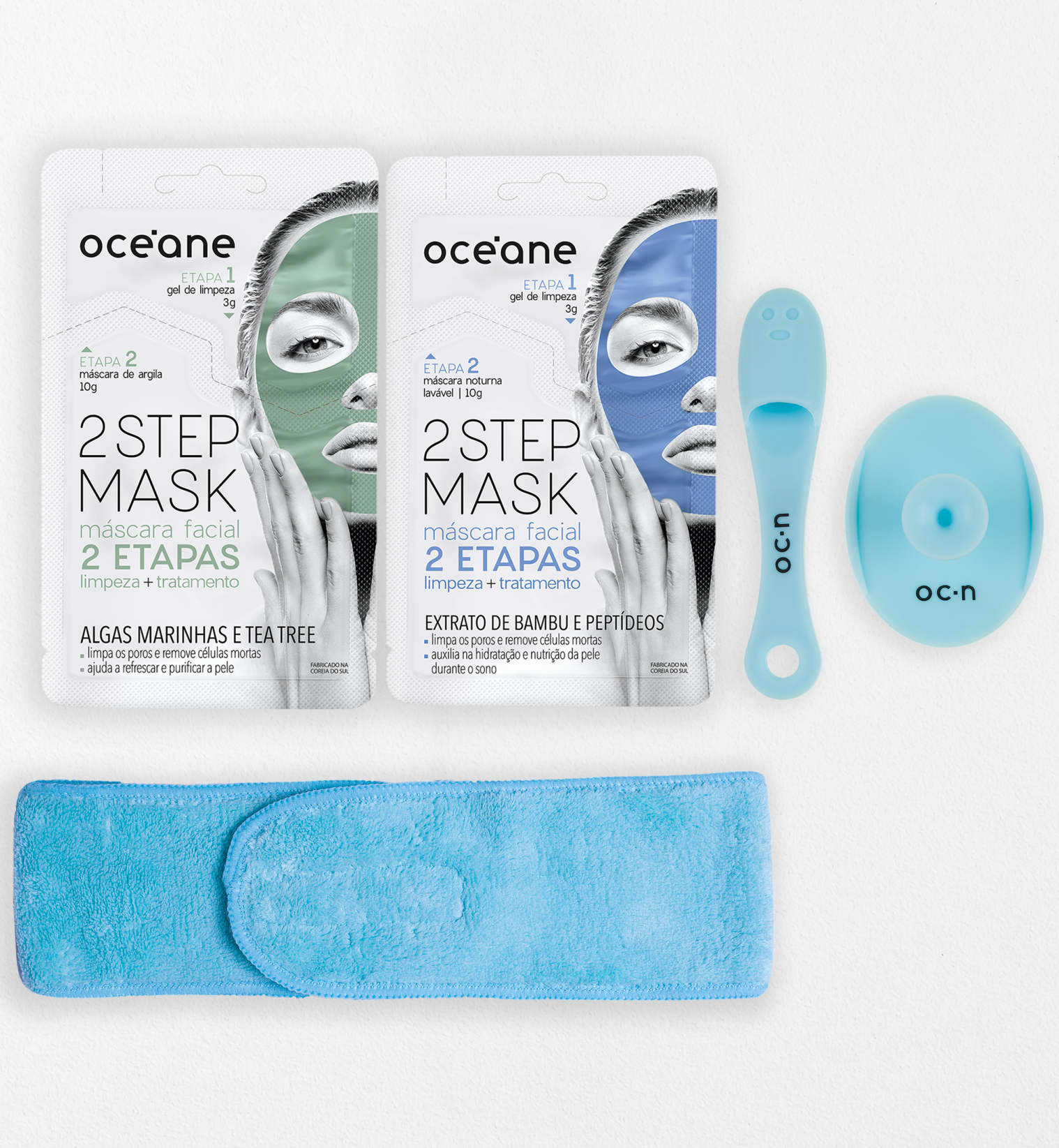 Kit Máscaras Faciais + Facial Silicone Set + Headband
