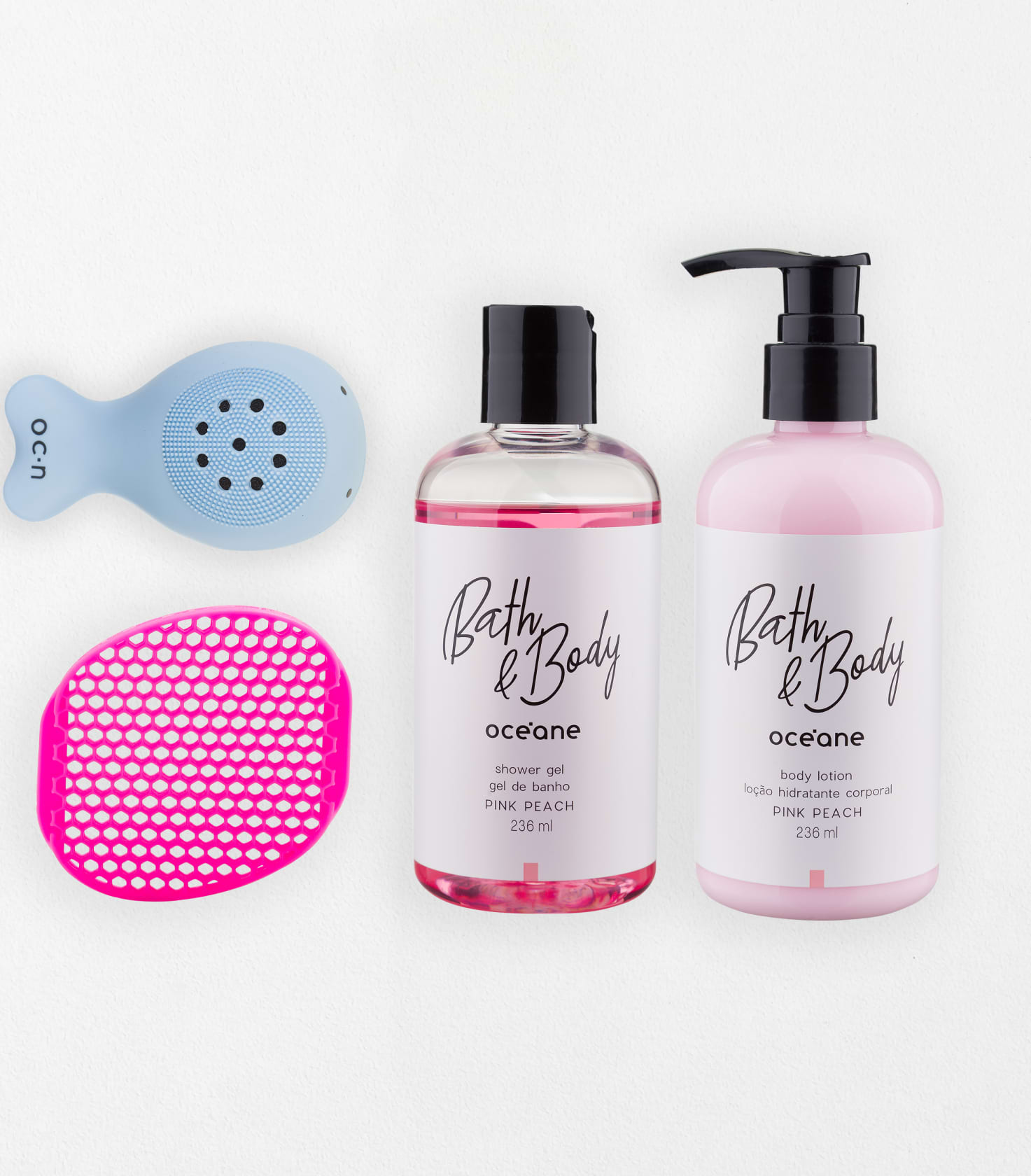 Kit Body Silicone Sponge + Body Lotion + Shower Gel + Whale Sponge