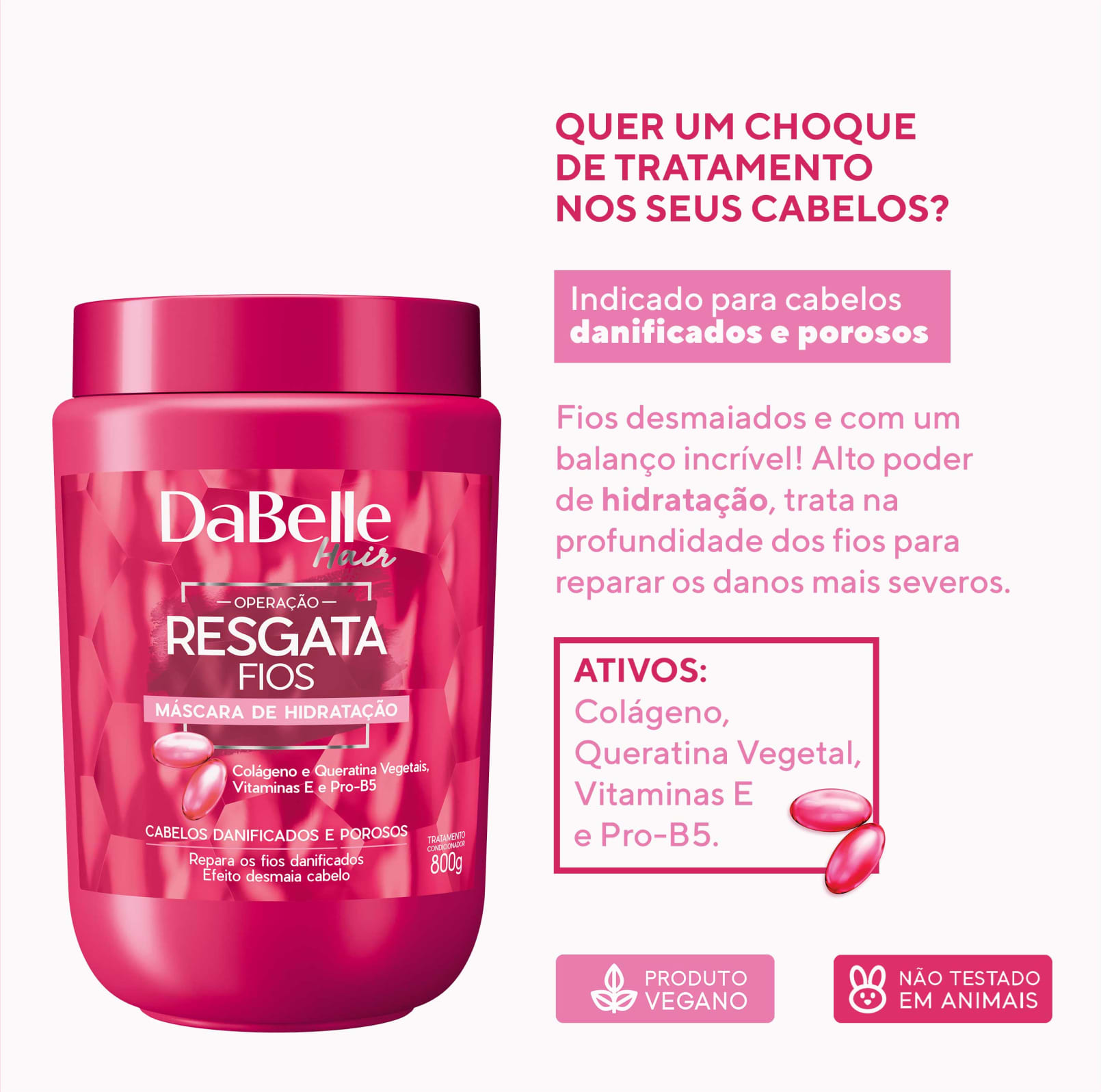 DaBelle Hair Resgata Fios - Máscara Capilar 800g