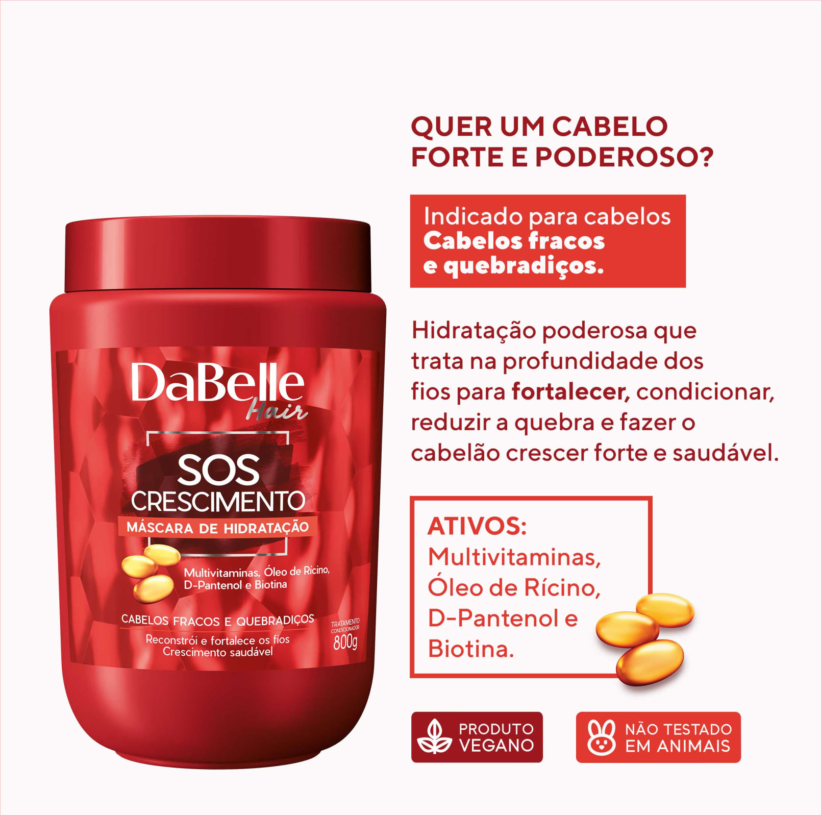 DaBelle Hair SOS Crescimento - Máscara Capilar 800g
