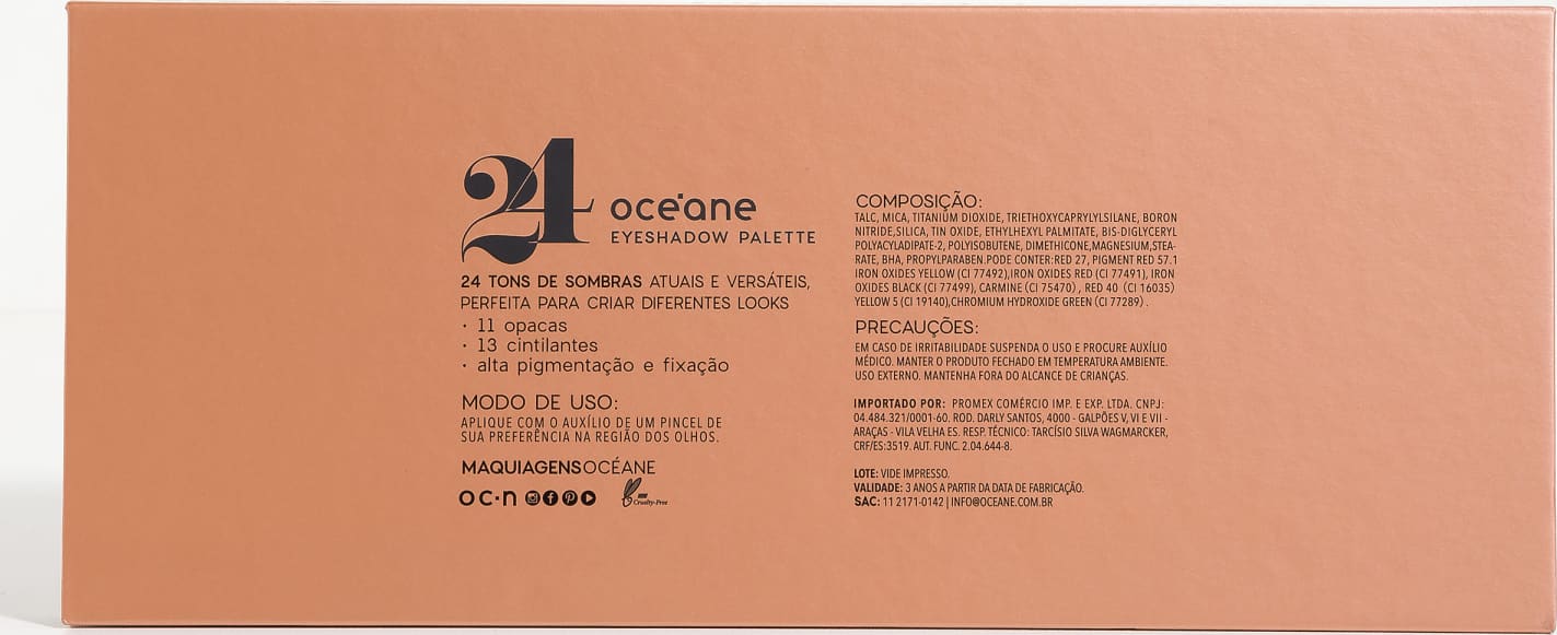 24 Eyeshadow Palette - Paleta com 24 tons de sombras para olhos 28g