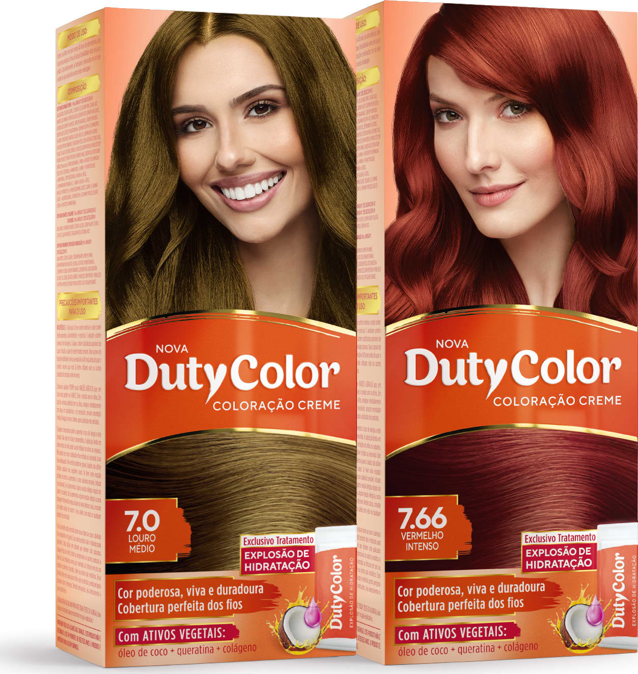 Kit DutyColor 7.0 Louro Médio & 7.66 Vermelho Intenso - Coloração Permanente (2 Unidades)