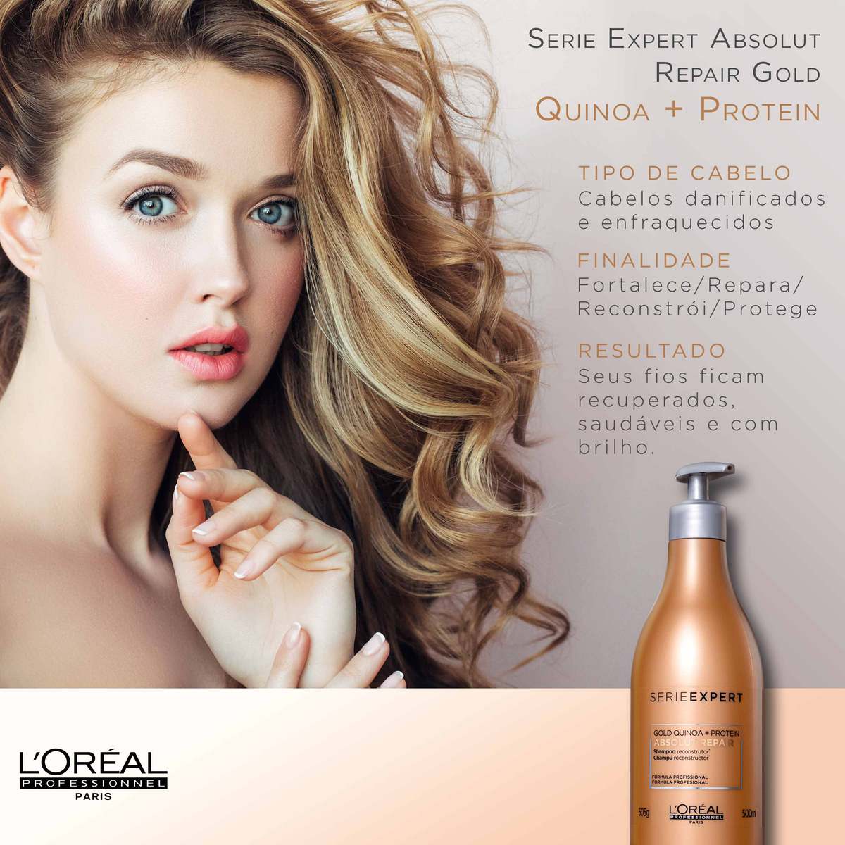 L'Oréal Professionnel Serie Expert Absolut Repair Gold Quinoa + Protein - Shampoo 500ml