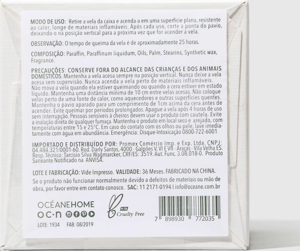 Scented Candle - Vela Bergamota e Âmbar 180g
