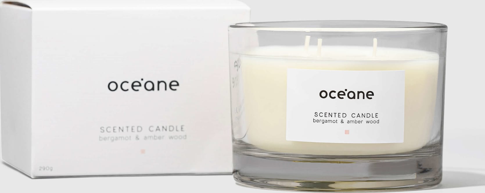 Scented Candle - Vela 3 Pavios Bergamota e Âmbar 290g