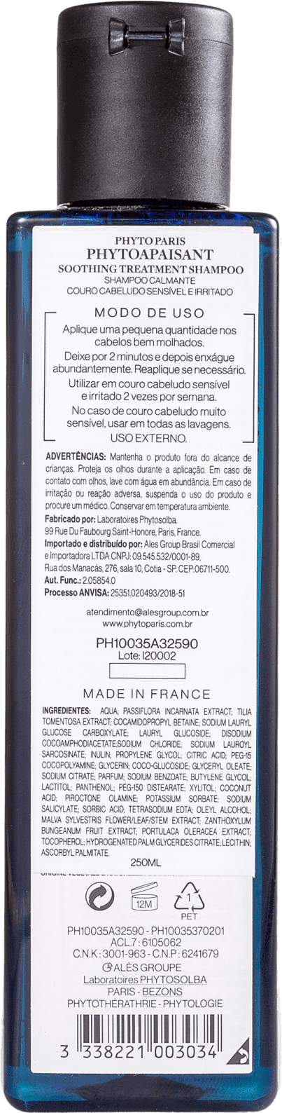 Shampoo PHYTO Phytoapaisant 2 em 1 | Beleza na Web