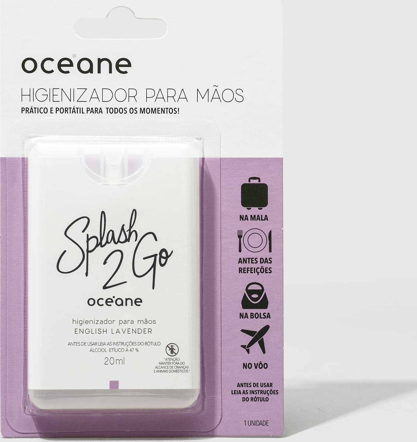 Splash 2GO English Lavender 20ml - Higienizador para Mãos