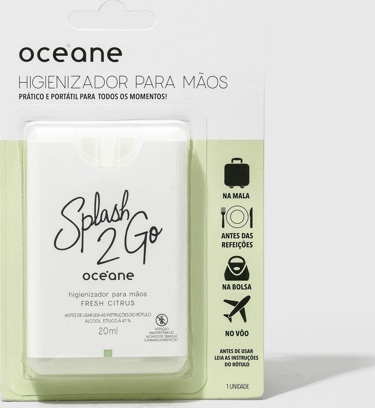 Splash 2GO Fresh Citrus 20ml - Higienizador para Mãos