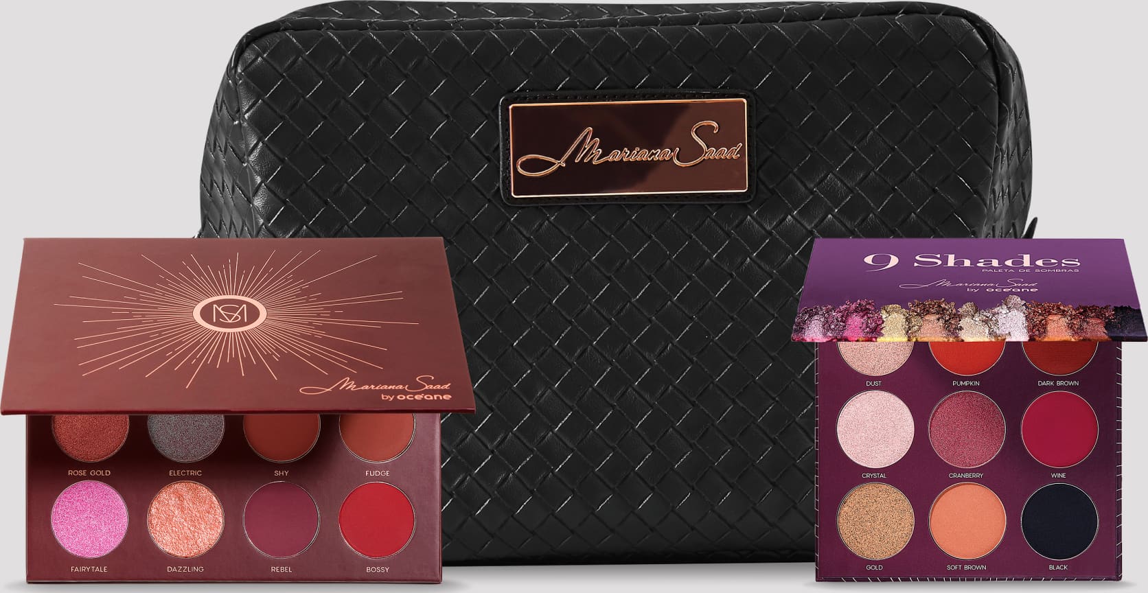 Kit Nécessaire Mariana Saad + Paletas 12 e 9 Shades (3 produtos)