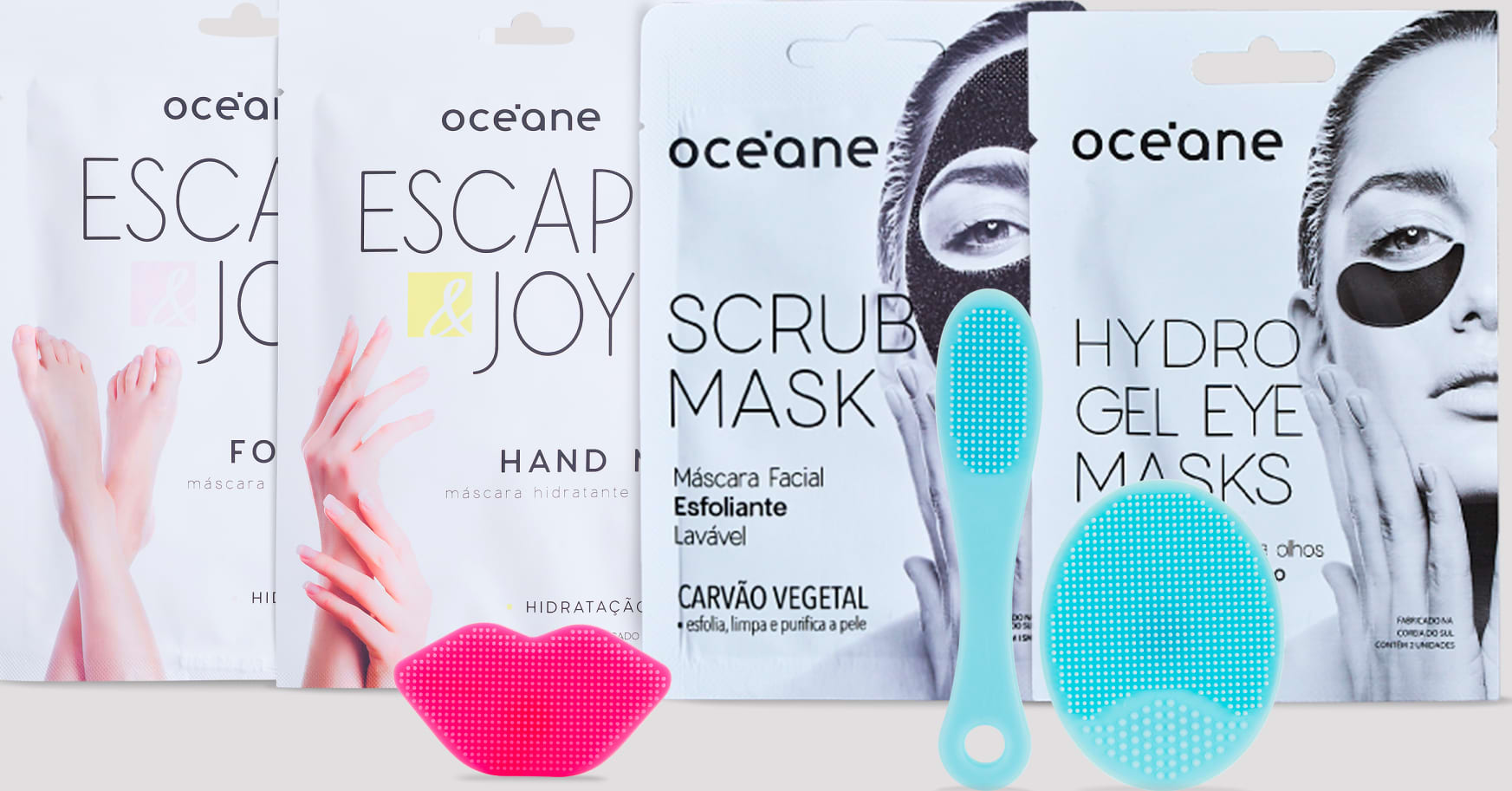 Kit cuidado com as mãos, pés e rosto (6 produtos)