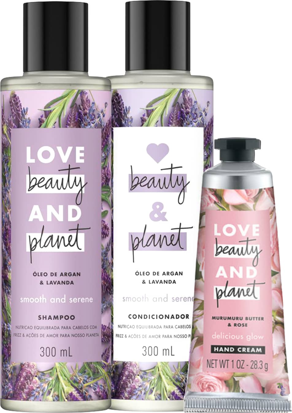 Kit Love, Beauty and Planet - Shampoo + Condicionador Smooth and Serene + Creme de mãos Delicious Glow