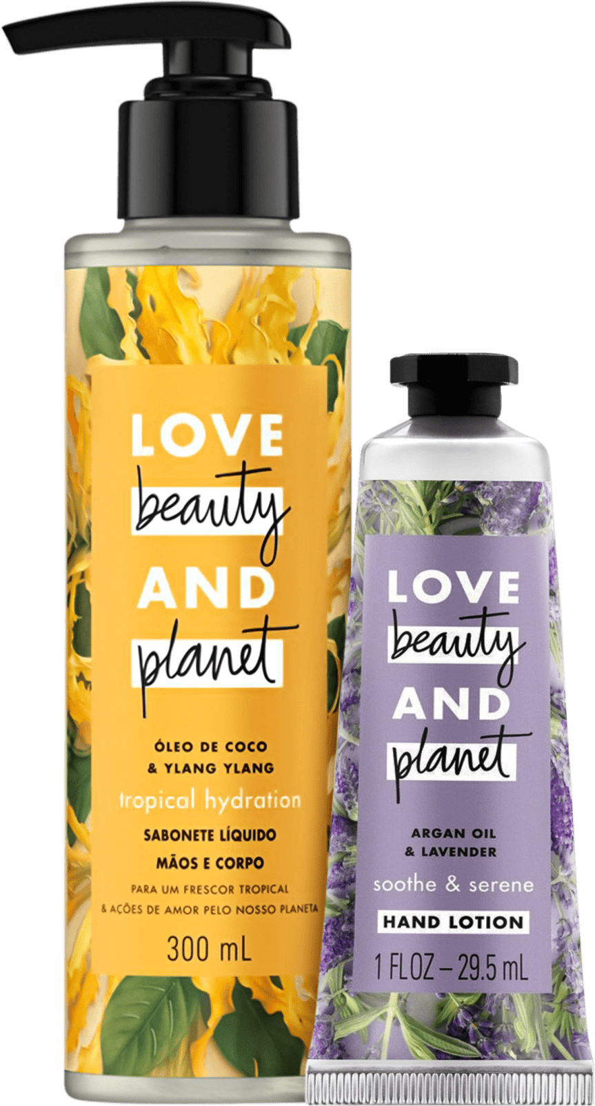 Kit Love, Beauty and Planet - Sabonete líquido Tropical Hydration + Creme de Mãos Soothe and Serene