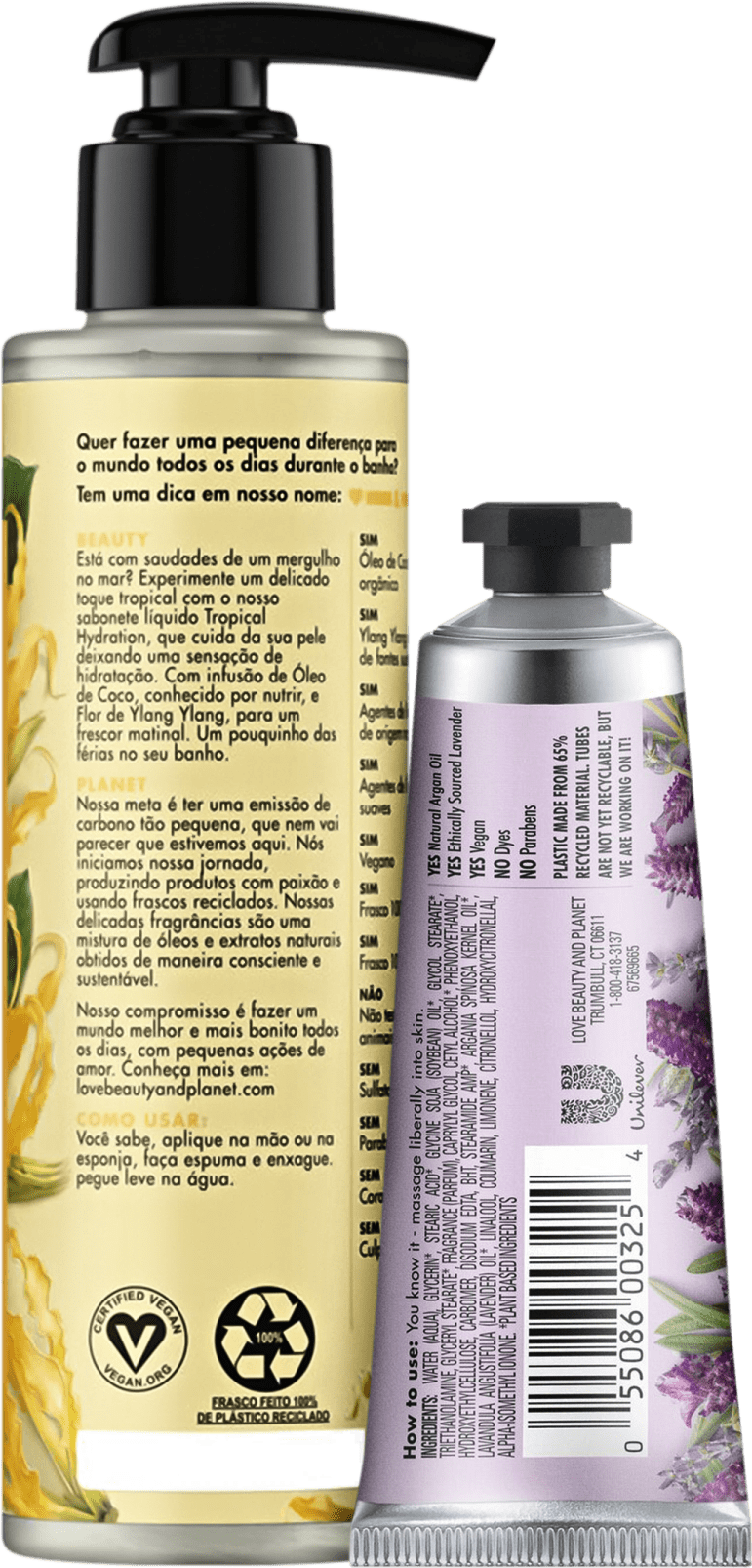 Kit Love, Beauty and Planet - Sabonete líquido Tropical Hydration + Creme de Mãos Soothe and Serene