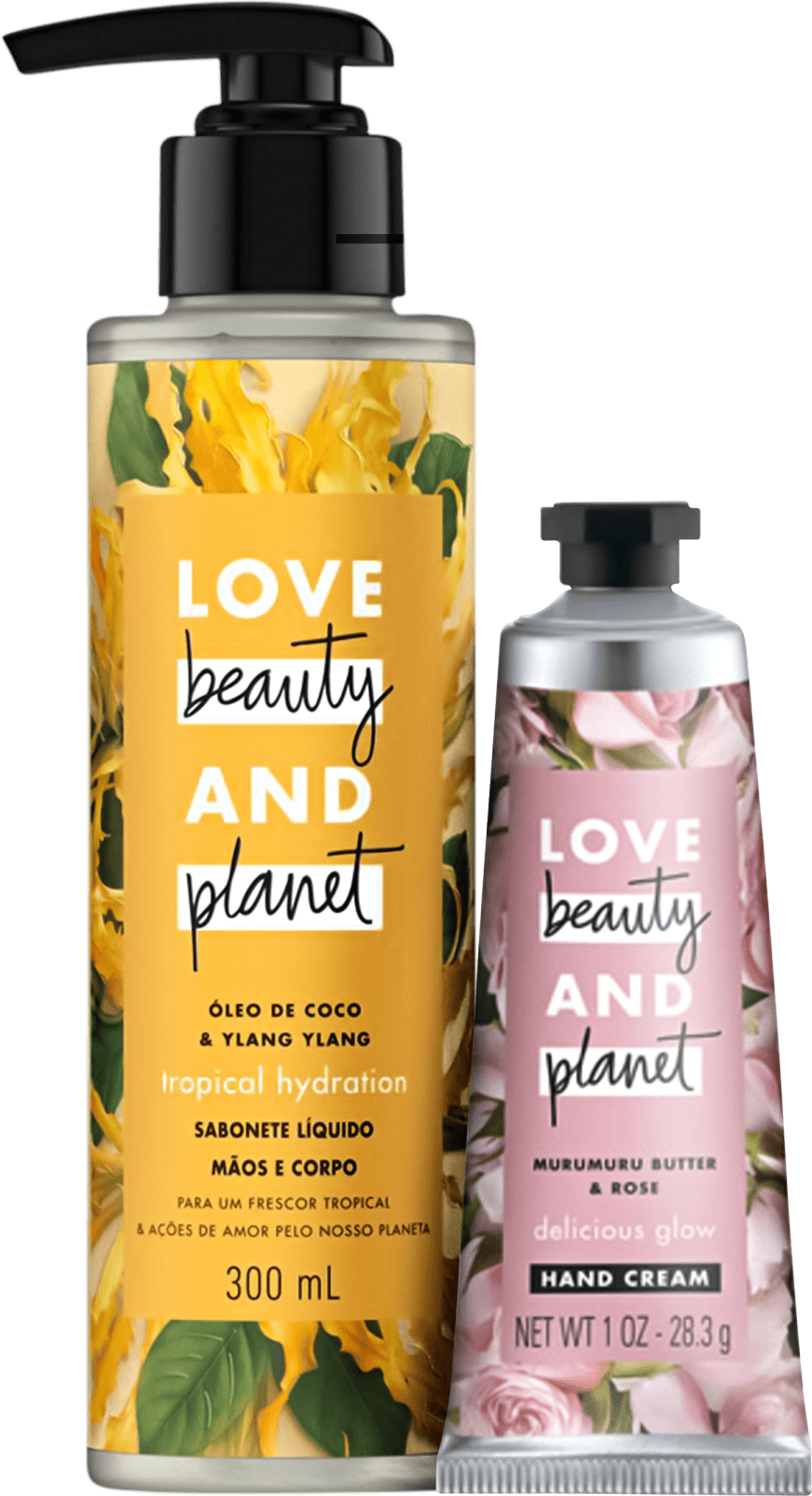 Kit Love, Beauty and Planet - Sabonete líquido Tropical Hydration + Creme de Mãos Delicious Glow
