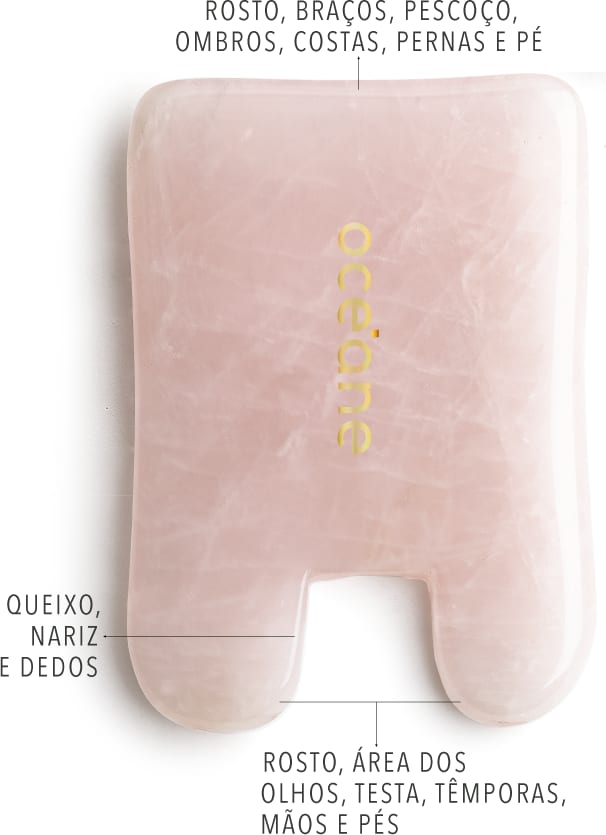 Rose Quartz Gua Sha Set - Kit de Massageadores de Quartzo Rosa com 3 Pedras