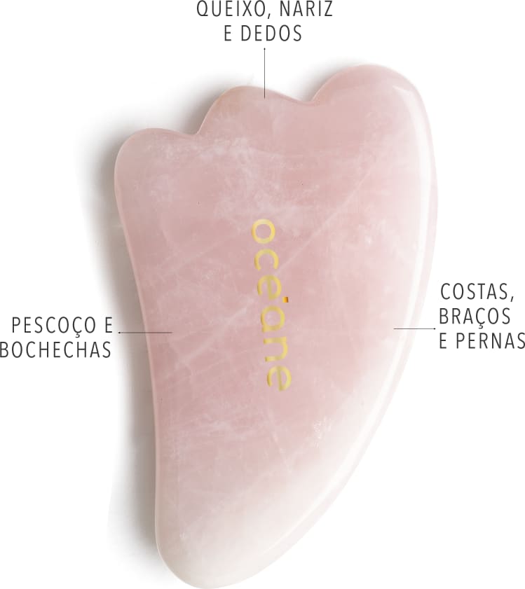 Rose Quartz Gua Sha Set - Kit de Massageadores de Quartzo Rosa com 3 Pedras