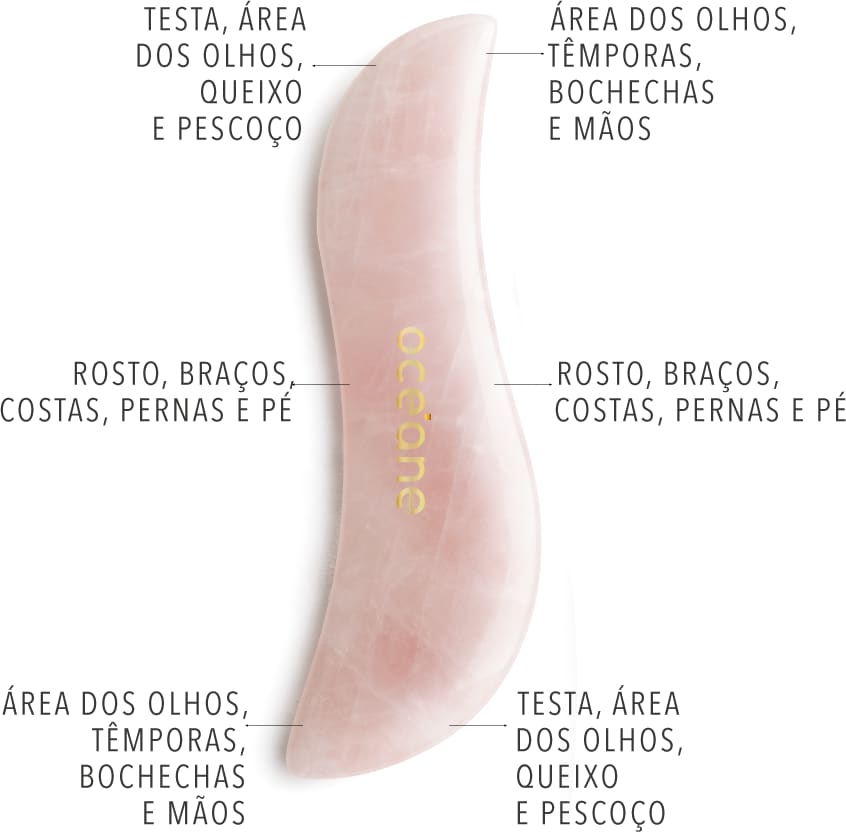 Rose Quartz Gua Sha Set - Kit de Massageadores de Quartzo Rosa com 3 Pedras