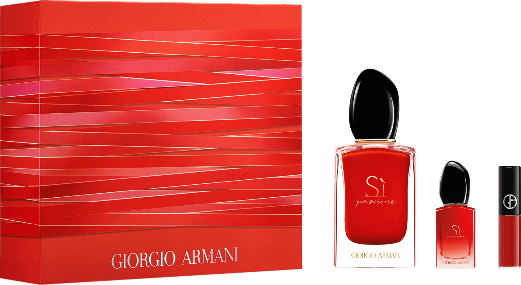 Conjunto Sì Passione Giorgio Armani Feminino - Eau de Parfum 50ml + Eau de Parfum 7ml + Batom