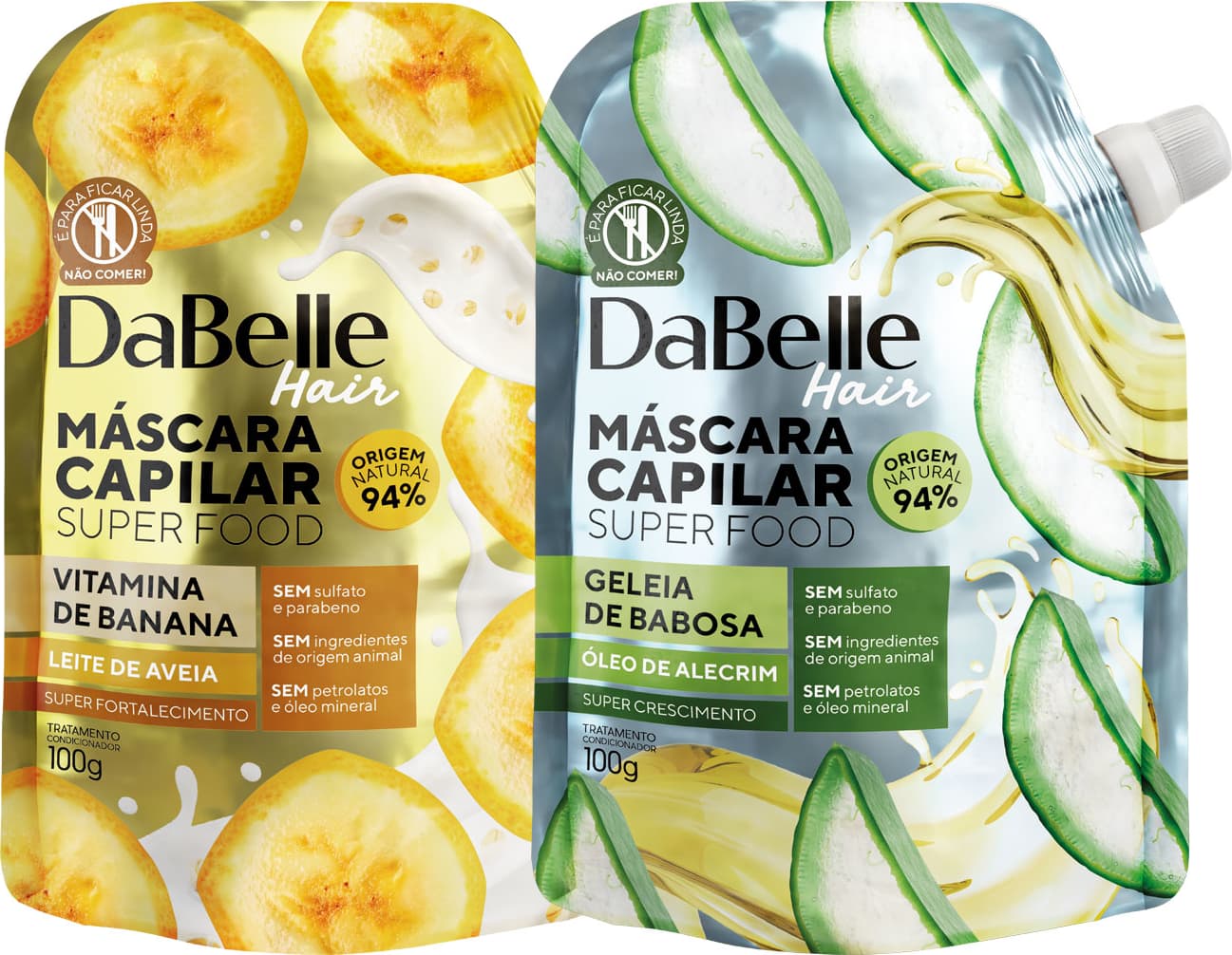 Kit DaBelle Super Food Vitamina de Banana e Leite de Aveia + Geleia de Babosa e Óleo de Alecrim
