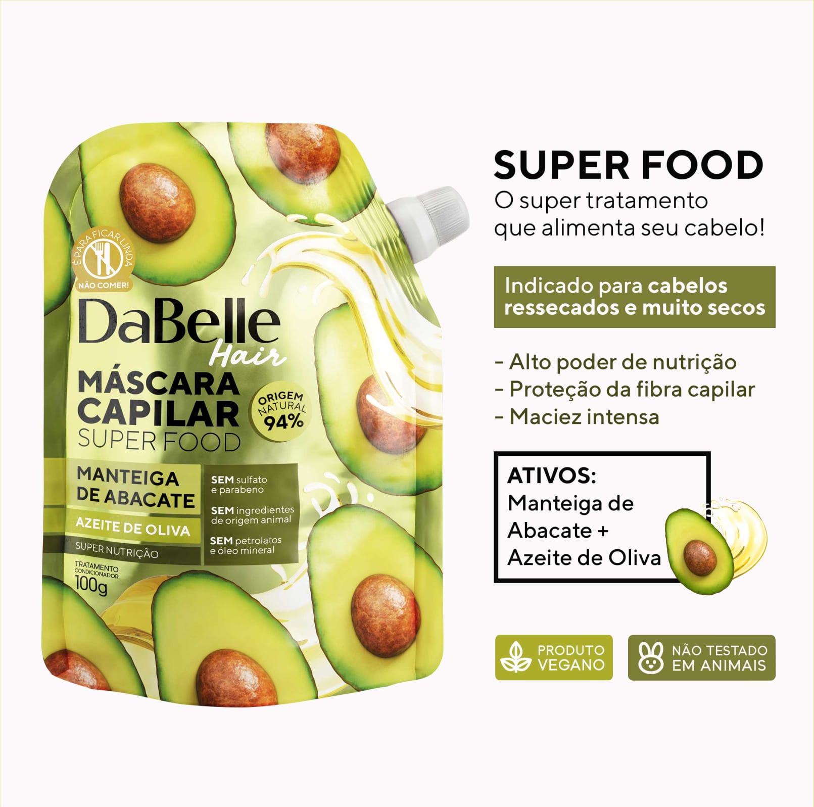 Kit DaBelle Super Food Manteiga de Abacate e Azeite de Oliva + Geleia de Babosa e Óleo de Alecrim