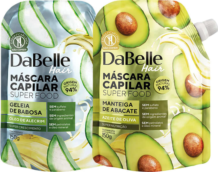Kit DaBelle Super Food Manteiga de Abacate e Azeite de Oliva + Geleia de Babosa e Óleo de Alecrim - 150g