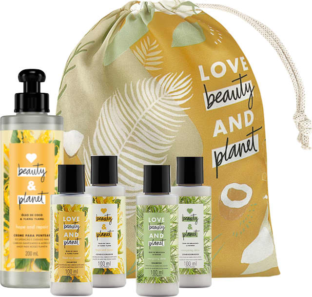 Kit Love, Beauty and Planet - Shampoo + Condicionador 100ml + Creme para pentear Hope and Repair + Shampoo + Condicionador 100ml Energizing Detox