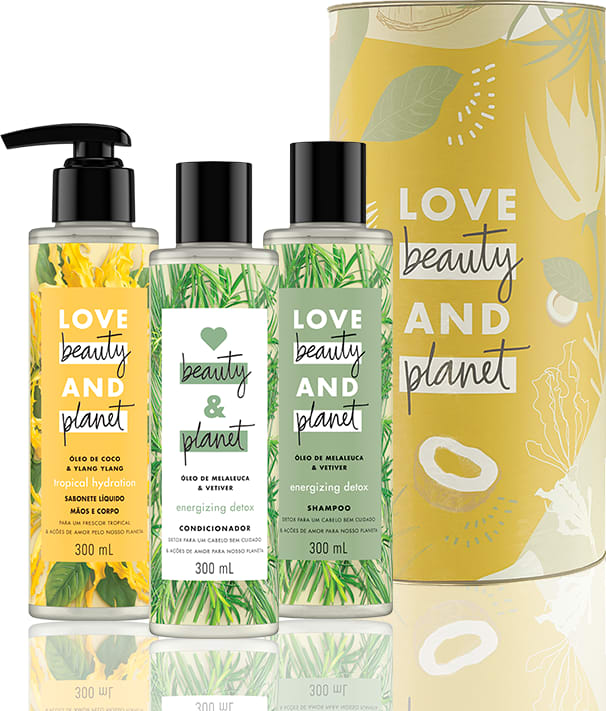 Kit Love, Beauty and Planet - Shampoo + Condiciondor Energizing Detox + Sabonete Hope and Repair