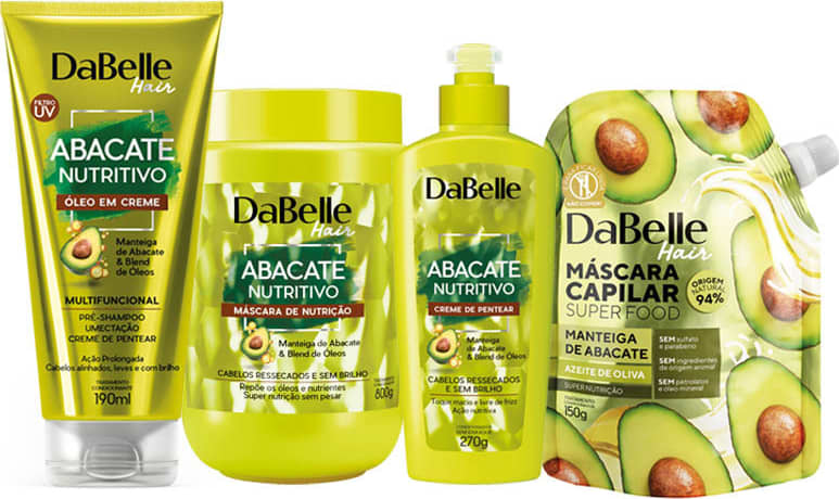 Kit Máscara de Nutrição + Creme de pentear + Óleo em creme + Super Food Máscara Manteiga Abacate e Azeite Oliva
