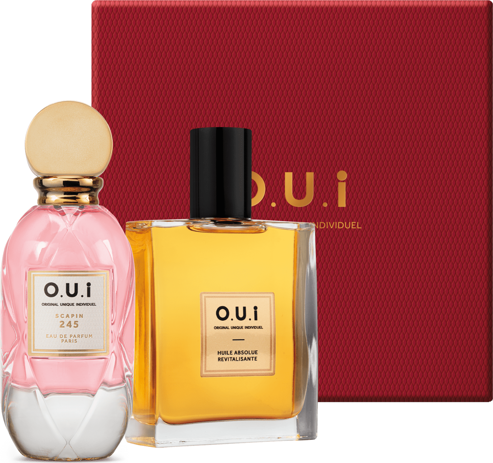 Kit O.U.i Scapin 245 & Rouge Luxe Eau de Parfum, 75ml + Óleo Absoluto Revitalizante, 100ml O.U.i