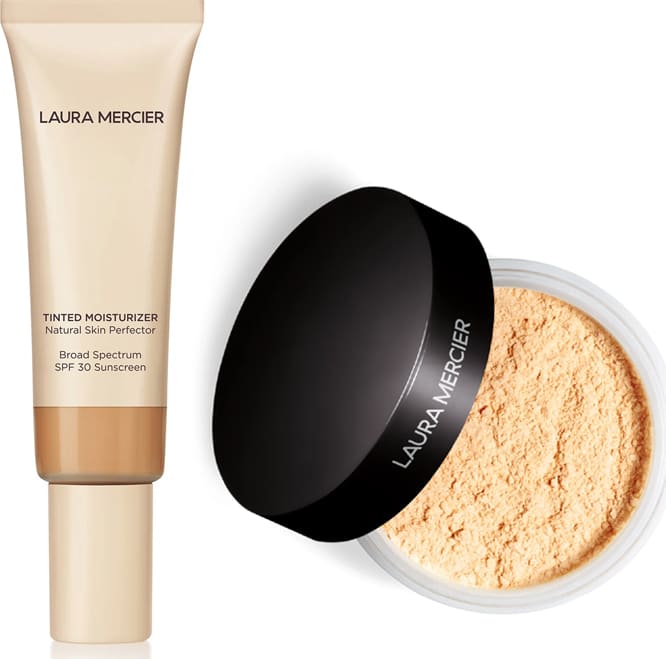 KIT com Tinted Moisturizer Natural Skin Perfector SPF30 Sand 3N1 e Translucent Loose Setting Powder Honey