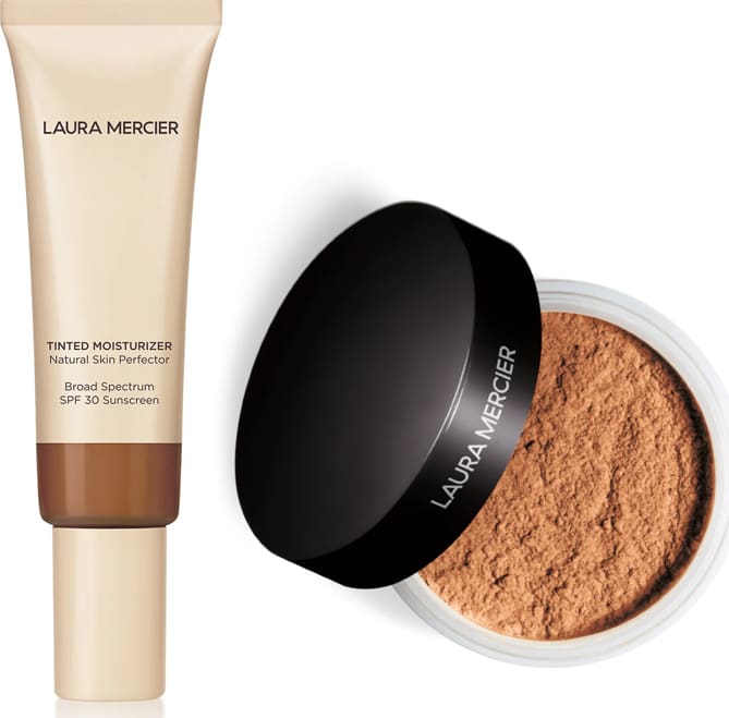 KIT com Tinted Moisturizer Natural Skin Perfector SPF30 Mocha 6N1 e Translucent Loose Setting Powder Medium Deep