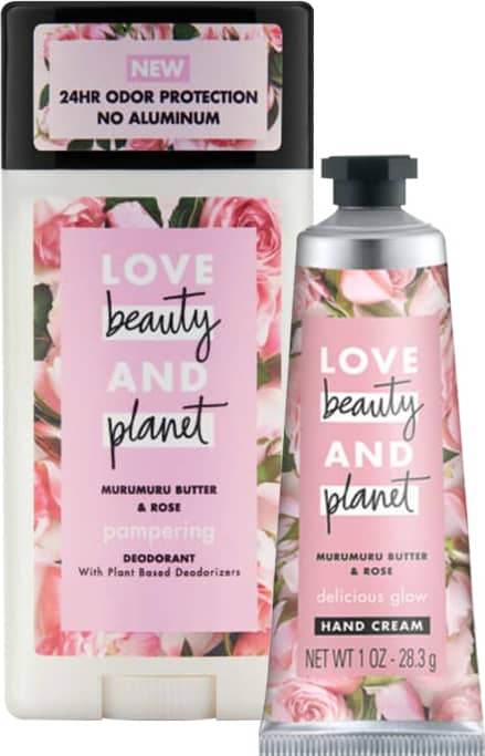 Kit Love, Beauty and Planet - Desodorante Stick + Creme de Mãos - Manteiga de Murumuru e Rosas