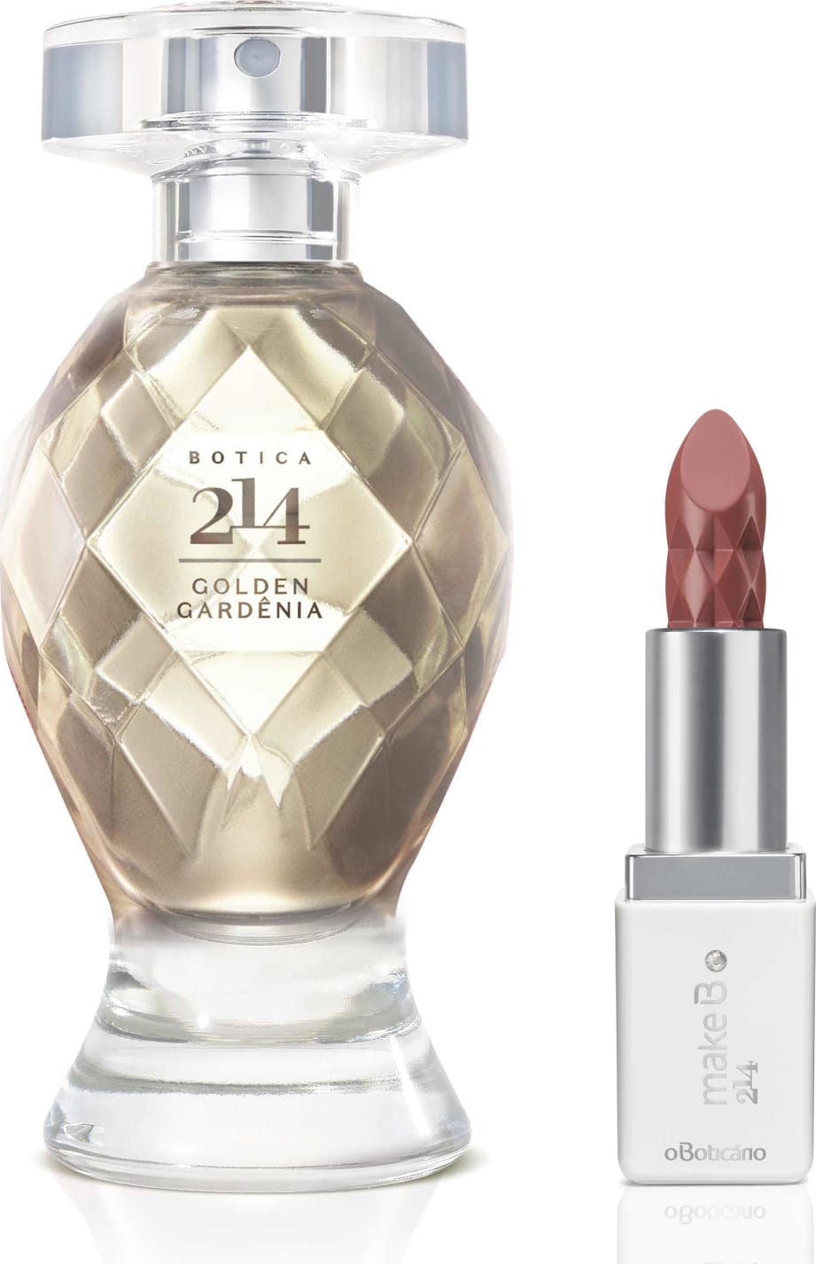 Combo Botica 214 + Make B.: Golden Gardênia Eau De Parfum, 75Ml + Make B. Cremoso Botica 214, 3,6G