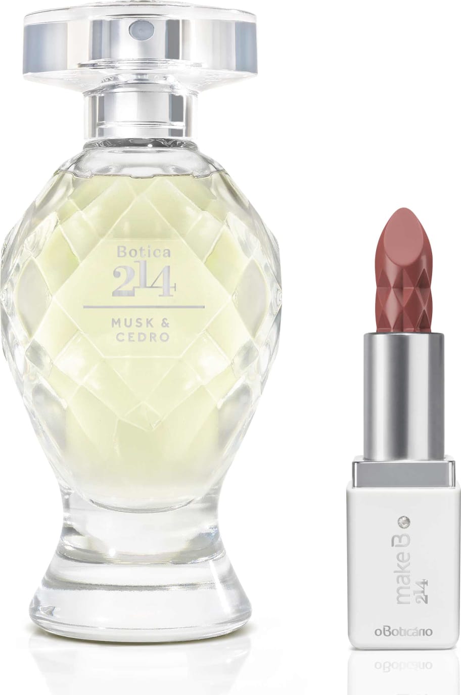 Combo Botica 214 e Make B.: Musk & Cedro Eau De Parfum 75ml + Batom Cremoso Botica 214 3,6g