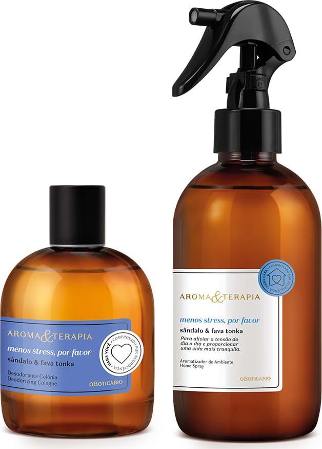 Combo Aroma & Terapia Menos Stress: Desodorante Colônia 75ml + Aromatizador de Ambiente 250ml