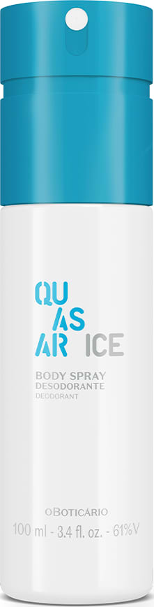 Combo Quasar Ice: Desodorante Colônia 100ml + Body Spray 100ml + Refil Body Spray 100ml