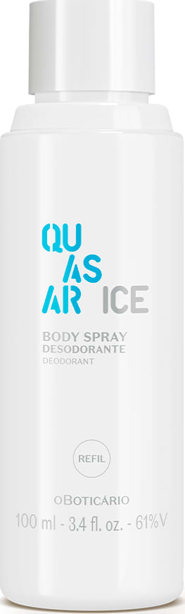 Combo Quasar Ice: Desodorante Colônia 100ml + Body Spray 100ml + Refil Body Spray 100ml