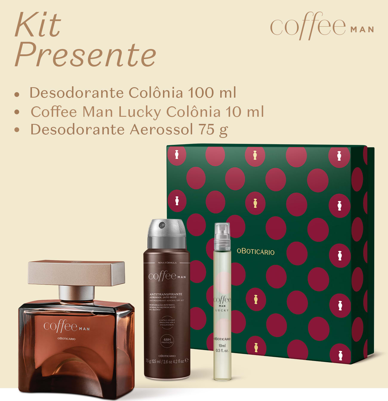 Deodorant Colonia Coffee Woman Lucky 10ml - o Boticario