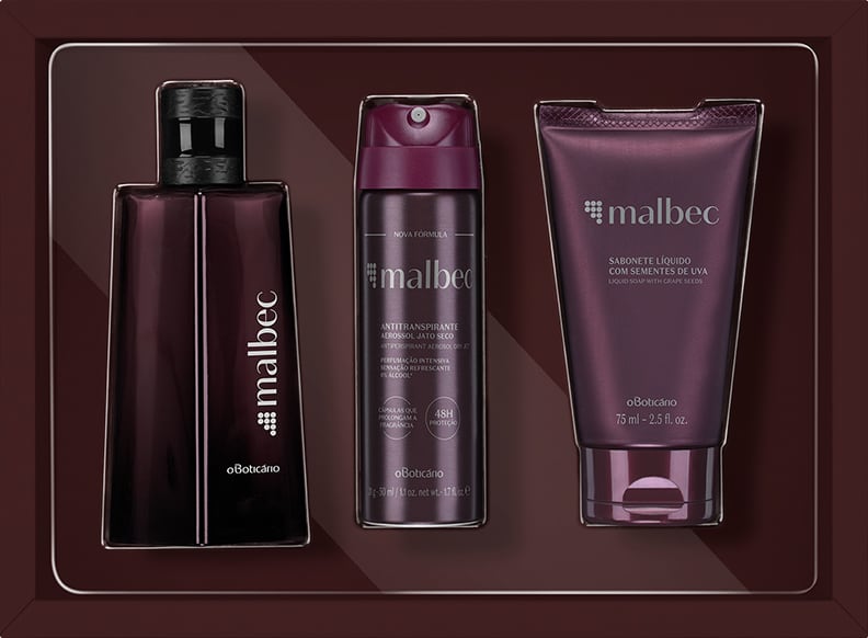 Kit Malbec Desodorante Colônia 50ml + Desodorante Antitranspirante Aerossol 31g + Sabonete Líquido Corporal 75ml