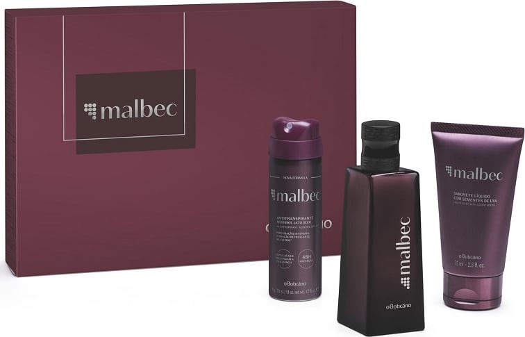 Kit Malbec Desodorante Colônia 50ml + Desodorante Antitranspirante Aerossol 31g + Sabonete Líquido Corporal 75ml