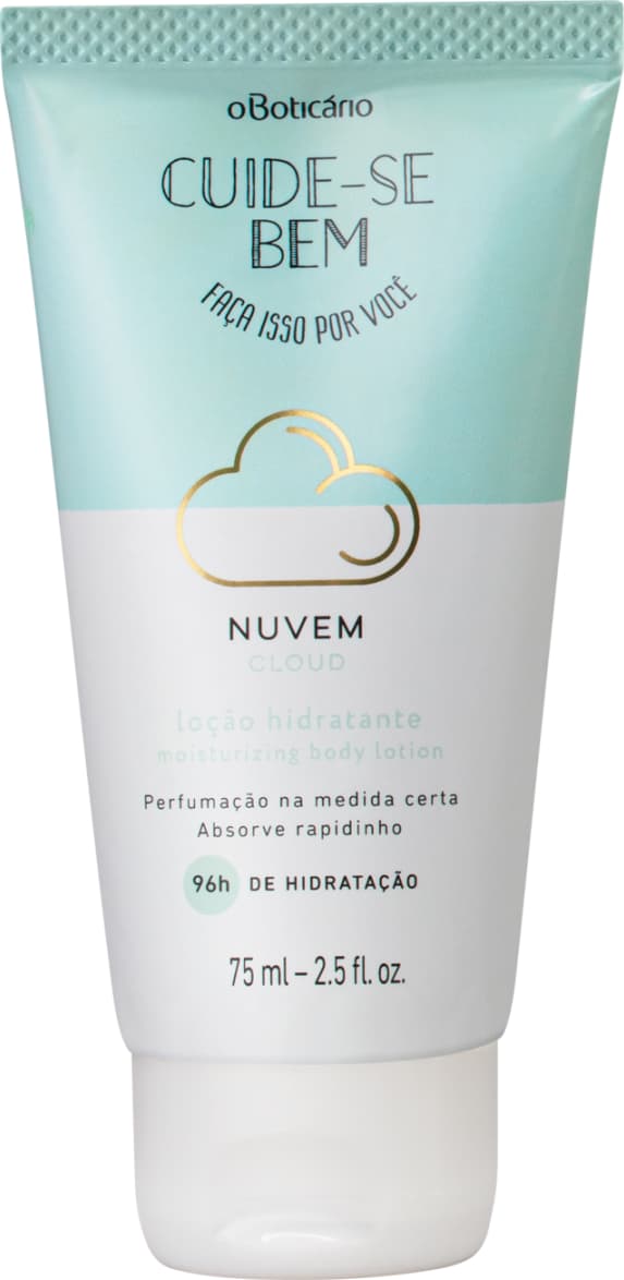 Kit Presente Cuide-se Bem Nuvem: Loção Corporal 75ml + Body Splash 60ml + Creme para Mãos 30g