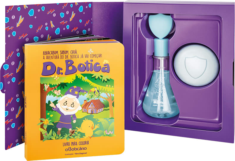 Kit Dr. Botica Coragem: Colônia Infantil 120ml + Sabonete Barra 80g + Livro Para Colorir