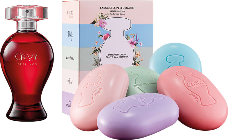 Combo Boticollection: Desodorante Colônia Crazy Feelings, 100Ml + Sabonetes Boticollection, 5X80G