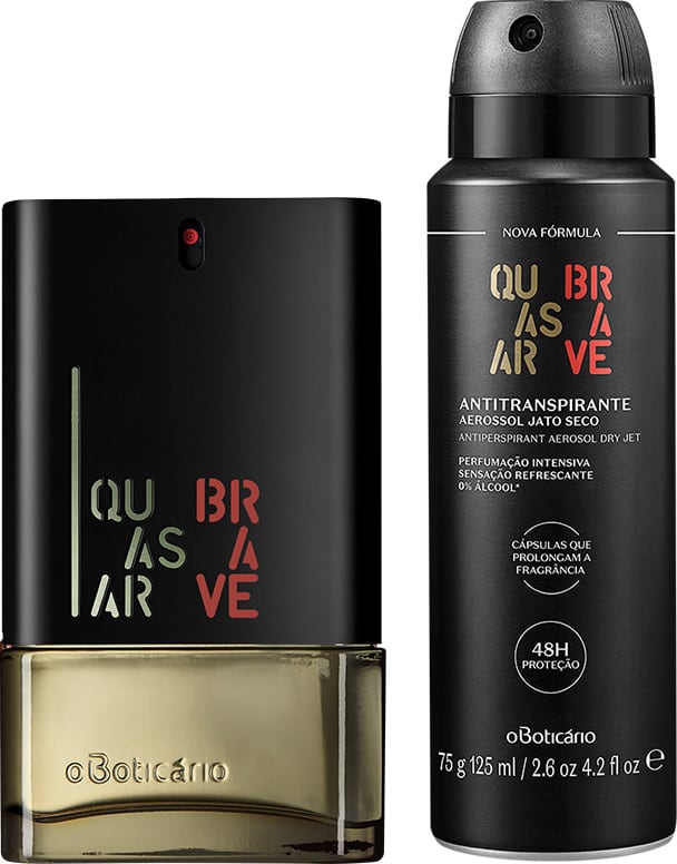 Combo Quasar Brave: Desodorante Colônia 100ml + Desodorante Antitranspirante Aerossol 75g