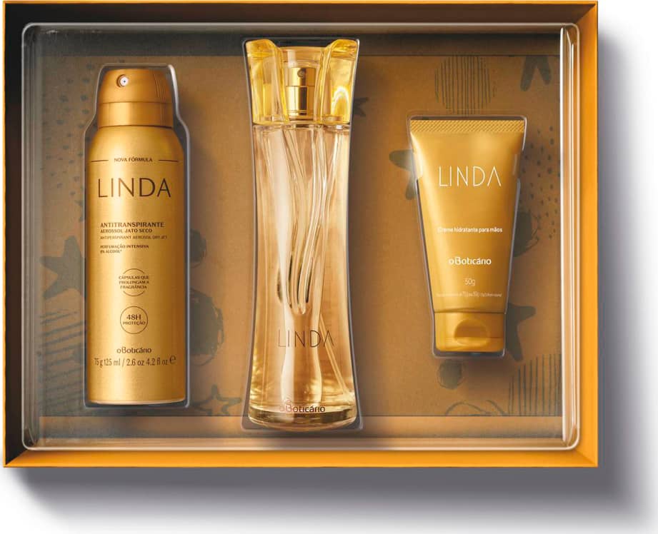 Kit Presente Linda: Desodorante Colônia 100ml + Antitranspirante Desodorante Aerossol 75g + Creme Desodorante Hidratante para as Mãos 50g