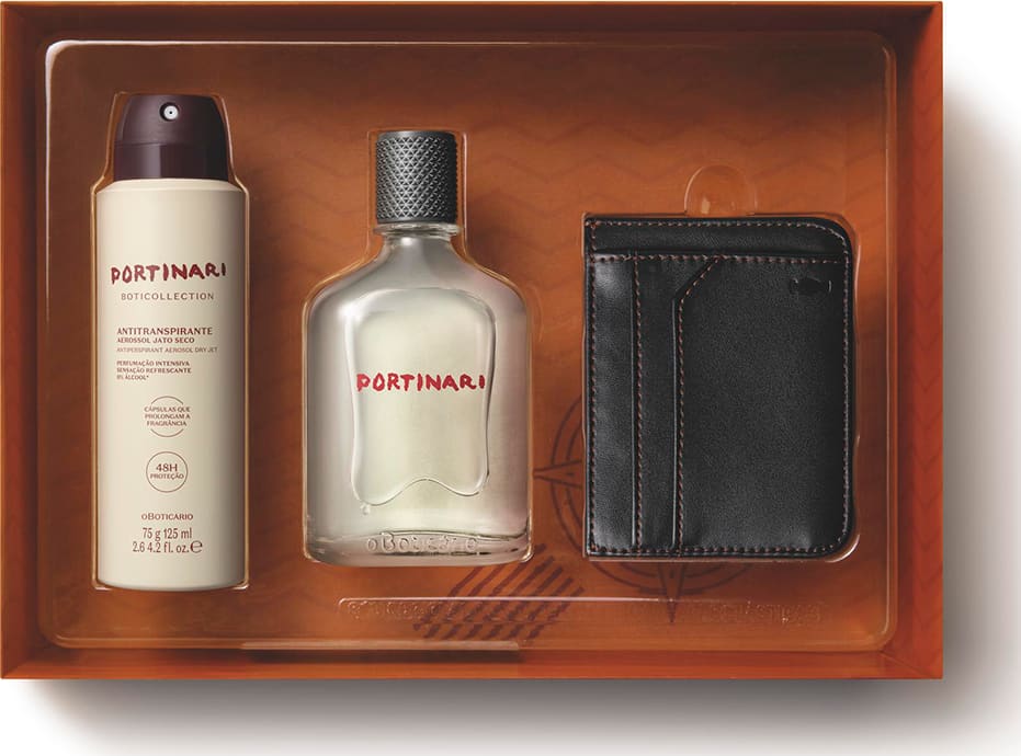 Kit Presente Boticollection Portinari: Desodorante Colônia 100ml + Antitranspirante 75g + Carteira Masculina