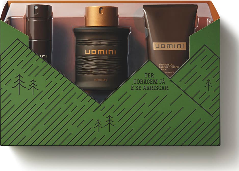 Kit Presente Dia dos Pais Uomini: Desodorante Colônia 100ml + Shower Gel 200g + Body Spray 100ml
