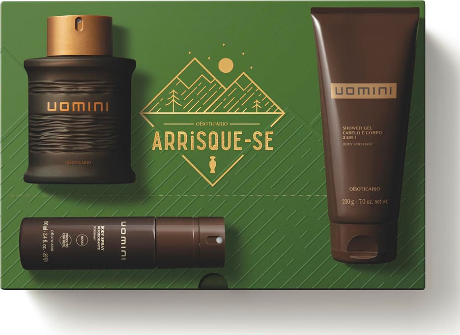Kit Presente Dia dos Pais Uomini: Desodorante Colônia 100ml + Shower Gel 200g + Body Spray 100ml